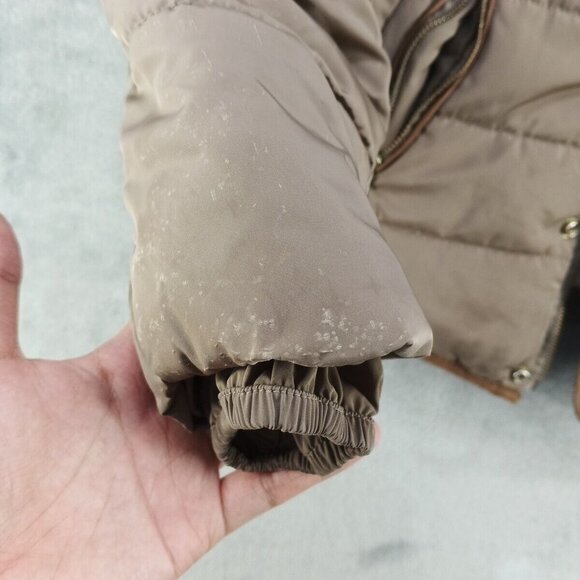 TWO WAY Puffer Jacket Full Zip Size S (4-6) Hidden Hoodie Collared Zip Pockets - Picture 7 of 16